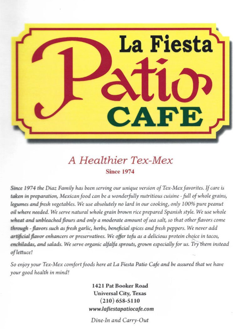 La Fiesta Patio Cafe menu